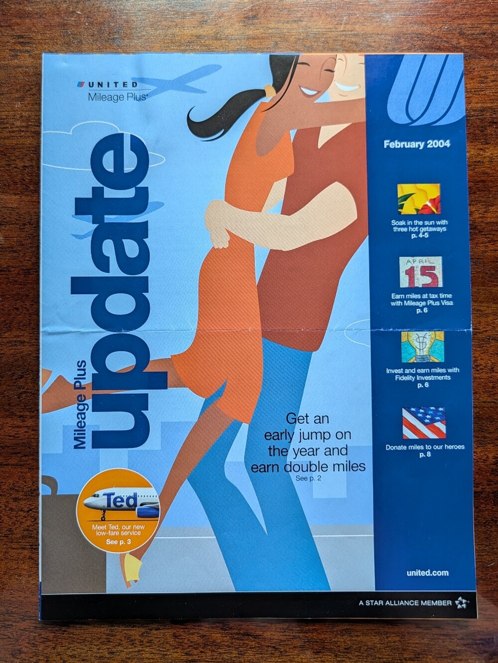 United Mileage Plus Update Magazine February 2004